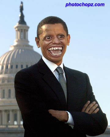 Funny Obama Photos on Crazy Face Obama   Funny Photoshopped Pictures